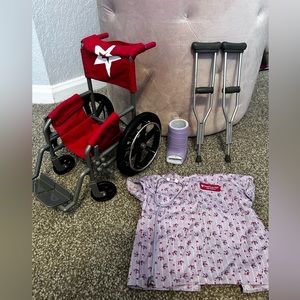 American Girl Berry Wheelchair and Feel Better accessories
